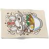 CEVAN Lino Sweet Home Sottopiatti Tovaglietta Lavabile Scarabocchio dei Cartoni Animati Set di 2, Moderni Rettangolare Colazione Personalizzata 32x42cm