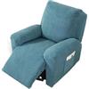 Morbuy Universale Copripoltrona Relax Reclinabile Elasticizzato Lavabile Fodera per Poltrona con Braccioli, Rimovibile Coprisedile Fodere per Poltrona Relax (4 pezzi per 1 posto,azzurro)
