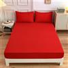 Chickwin-Shop Elastic Lenzuolo sotto Coprimaterasso Tinta Unita, Chickw11 100% Poliestere Materiale per Lenzuolo profondità 27cm - Letto Singolo Doppio - Vari Stile (120x200x27cm,Rosso)