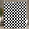 Lerores Tenda da doccia 180 x 200 cm, motivo quadrati geometrici neri, orlo appesantito, in tessuto antimuffa, impermeabile, in poliestere, con 12 occhielli e anelli per tenda da doccia, per bagno, vasca da