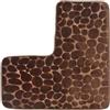 HWJFDC Tappeto Bagno Tappetino angolare for Bagno a Forma di L in ciottoli, Assorbente d'Acqua, a Basso Profilo, Morbido e Antiscivolo(Coffee)