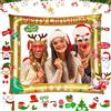 MaibaoteMbt Foto Puntelli di Natale, Foto Cornice per Selfie per Decorazioni Natalizie con 32 Pezzi Fotografia Accessori di Natalizia, Cornice Gonfiabile di Natale, per Decorazioni Natalizie Festa