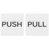 PATIKIL 1Set Etichette Adesive Porta Push Pull, 3in Etichette Porta Push Pull Targhetta Acrilica Verticale Autoadesiva per Porte Vetro Negozio, Quadrata, Bianca