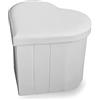 IlGruppone Pouf Contenitore a Forma di Cuore Ecopelle Colore Rosso o Bianco Idea Regalo San Valentino 45 x 41 x 37 Cm - Bianco