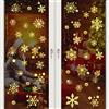 LGZIN 147 adesivi per finestre di Natale, con fiocchi di neve, autoadesivi, per finestre, riutilizzabili, in PVC, per decorazione invernale (oro)
