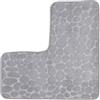 HWJFDC Tappeto Bagno Tappetino angolare for Bagno a Forma di L in ciottoli, Assorbente d'Acqua, a Basso Profilo, Morbido e Antiscivolo(Grey)
