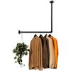 RSR Hangers® Asta appendiabiti design industriale per angolo parete soffitto a forma di L, larghezza 100 cm x altezza 100 cm | asta appendiabiti | spogliatoio | camera da letto | cabina armadio