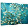 Wieco Art - Stampa Artistica, Riproduzione del Famoso Dipinto a Olio di Van Gogh "Ramo di Mandorlo Fiorito", pronta da Appendere, per Camera da Letto, Decorazione in casa