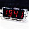 Risegun Fai da te Orologio Digitale Kit 4 Cifre LED Orologio Elettronico Set Display Automatico/Funzione di Allarme/Funzione Timer (Rosso)
