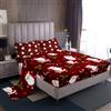 Homewish Set di lenzuola natalizie per letto matrimoniale, motivo Babbo Natale, con 2 federe, per bambini, ragazze, ragazzi e bambini
