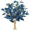 Betylifoy 6Pz Eucalipto Artificiale Steli, Blu Foglie di Eucalipto Rami di Eucalipto Dollaro D'argento Pianta di Eucalipto per la Casa Coperta Vaso Disposizione dei Fiori Decor (Blue)