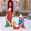 MIHTRA Ornamento da Giardino per Esterni, presepe illuminata per Esterni,Set di natività Natalizia, presepe Illuminato a LED Sacra Famiglia per Cortile, All'aperto Yard Decorazioni Natalizie ( Color : E )