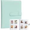 Amimy 128 tasche Album fotografico per Fujifilm Mini LiPlay 11 12 9 8+ 8 7S fotocamera istantanea, per Polaroid SnapTouch PIC-300 Z2300 Mint Zip (Menta)