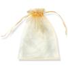 YFZYT Sacchetti in Organza Multicolore Filato, Pacchetti di Gioielli Festival Party, Bustine di Cosmetici e Sacchetti Presenti, Coulisse Sacchetti Regalo - 100 Pezzi, 16x22 cm, Oro
