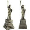 Cyrank Statua della Libertà, 2 Pezzi Fatti a Mano in Metallo Ottone Antico Statua della Libertà Replica Artware Modello Decorazione 6 Pollici Souvenir di New York