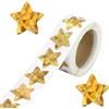EASYKEENECOM 500 adesivi a forma di stelle, 2,5 cm, con stelle glitterate, adesivi olografici dorati, autoadesivi, per decorazioni natalizie (oro)