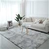 AMCER Shaggy Tappeto 150x180cm, Tappeto di Design, lanuginoso Lavabile in Lavatrice, per Salotto, tavolino Salotto, Camera da Letto, Computer, Sedia - Grigio