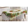 ABAKUHAUS Natale Tovaglia, Nostalgic Celebration, Rettangolare per Sala da Pranzo e Cucina, 140 x 170 cm, Beige Rosso Verde
