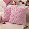 EKKONG 2 Pezzi Cuscino a forma di Cuore, Copricuscino 45x45 Cuscino Cuore Cuscinis Decorativo Morbido Per Divano Decorazioni San Valentino (Rosa)