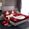 Homewish Lenzuola Natalizie Simpatico Pupazzo di Neve Set Lenzuola Regalo Natalizio per Ragazzi Ragazze Bambini Nero Rosso Quadri Buffalo Fiocco di Neve Lenzuolo con Angoli Decorazione Camera