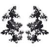 GORGECRAFT 3D Paillettes Ricamate in Pizzo Applique Foglia Fiori Cucire sul Colletto Toppe con Motivi Floreali per Tessuto Decorazione Artigianale per Cucire Matrimonio Abiti Pantaloni Jeans Nero