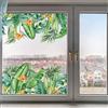 GORGECRAFT 118x39cm Grandi Foglie di Banano Adesivi per Finestra Piante Tropicali Foglie Verdi Fiori Vetrofanie Biadesivo Non Adesivo Statico Trasparente Adesivo per Finestra per Porta Scorrevole