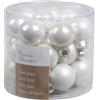 Kaemingk - Mini palline di Natale, 2,5 cm, in vetro lucido/opaco, 24 pezzi, colore: Bianco
