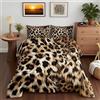 Loussiesd Leopard Down Consolatore Cheetah Bedding Set per Bambini Ragazzi Ragazze Animale Selvaggio Piumino Pelliccia Leopardata Trapunta Inserto/Trapunta 200x200cm