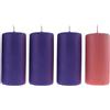 Generico Set 4 Pezzi Candele Dell'Avvento Colorate 6x15cm