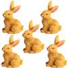 Logbuch-Verlag Set di 5 conigli pasquali decorativi in resina da 4,5 cm: mini coniglietti marroni per decorazioni di Pasqua, centrotavola primaverili e idee regalo per casa e tavola
