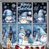 Tongyixin 116 immagini natalizie autoadesive per finestre, blu con glitter argentati, decorazione natalizia 3D, motivo Babbo Natale, decorazione double face, per finestre invernali
