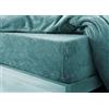L S U Lenzuolo con angoli in pile Teddy Bear, extra profondo, 30 cm, o copripiumino per letto singolo, matrimoniale, king e super king size UK (coppia di federe azzurro turchese)
