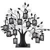 Wakects Portafoto con Albero Genealogico, con 6 o 12 Cornici da Appendere, Albero Medio in Metallo, Photo Display Albero Familiare, Decorazione da Tavolo Autoportante (Misura grande, 6,4*4,6 cm)