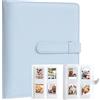 Amimy 128 tasche Album fotografico per Mini 11 12 9 8+ 8 7S fotocamera istantanea, per SnapTouch PIC-300 Z2300 Mint Zip (Blu)