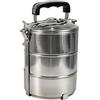 Vetrine in rete Vetrineinrete® Portavivande a Piramide a 2 e 3 Livelli Ripiani Staccabili Portatile per Pranzo spuntino Contenitore Porta Cibo Alimenti in Acciaio 61495 B3 (3 Livelli)