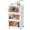 JoliJour Contenitori Plastica con Coperchio Pieghevole Set di 3 Impilabili Scatole Plastica con Coperchio Armadio salvaspazio contenitori per riporre vestiti utensili da cucina giocattoli libri bagno