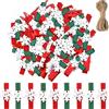 LUYANFX 50 Pezzi Mini Mollette Natalizie in Legno, Mollette di Natale, Clip di Legno di Natale, Albero di Natale Foto Clip Mollette Natalizie In Legno per Craft di Natale Appeso (B)