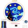 JSRQT Kit per Ricamo a Punch Needle, Punch Needle Starter Kit Van Gogh Art per Adulti Bambini, Set per Principianti Punto Croce Stampato, Ricamo Fatto a Mano con Strumenti, per Decorazioni Casa