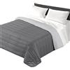 Tata Home Trapunta Invernale Double Face Matrimoniale Imbottita 300 gr/mq Piumone Caldo Letto 2 Piazze 260x260 cm Bicolor Made in Italy Tinta Unita Colore Grigio Antracite