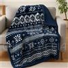 GBiancheria Coperta Plaid Sherpa Double-Face "Lapponia" - Calda e Morbida, Lato Pile 170 g/m² & Sherpa 170 g/m², Certificata OEKO-TEX, Reversibile Blu, 3 Misure (Matrimoniale 200x230)