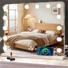 baklon Specchio Trucco con Luci, 50x40cm Hollywood Specchio Trucco con Luce 14 LED, Specchio da Tavolo con Controllo Tattile e 3 Modalità di Illuminazione - Vanity Mirror Make Up