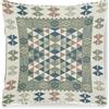Floori Coppia Cuscini Arredo Jacquard Kilim Geometrici Quadrati 50x50 cm Sfoderabili Imbottiti Eleganti (Verde Cenere)