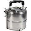 Vetrine in rete Vetrineinrete® Portavivande a piramide a 2 e 3 livelli ripiani staccabili portatile per pranzo spuntino contenitore porta cibo alimenti in acciaio 61494 B16 (2 livelli)
