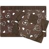 SaRani Set Coprifuochi + Copriforno Imbottito Fantasia Cuori Arredo Cucina (Marrone)