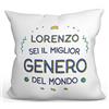 Mugffins Cuscino PERSONALIZZABILE GENERO - En italiano - Migliore del Mondo - Idee Regali Divertenti - Rivestimento e Imbottitura (40x40 cm). Tatto Cotone