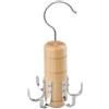 LMSAWK Appendiabiti in legno per cintura, 6 ganci, per sciarpe, cravatte, accessori per armadio, girevole a 360 gradi (colore legno)