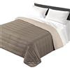 Tata Home Trapunta Invernale Double Face Piazza Mezza Imbottita 300 gr/mq Piumone Caldo Letto Piazza e Mezza 210x260 cm Bicolor Made in Italy Tinta Unita Colore Panna Tortora