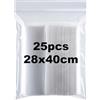 guangyuan Sacchetti in Plastica Trasparente Richiudibili 28x40cm 25Pezzi Grandi Dimensioni Sacchetto Sigillato Borsa con Chiusura a Cerniera Applicano a Piumini, Coperte, Deposito di Vestiti