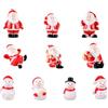 Symphonyw Ornamenti natalizi in miniatura 10 pezzi Mini Babbo Natale, pupazzo di neve, statuette decorative in resina, piccole statuette, accessori fai da te