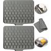 LCOUACEO Tappetino Scolapiatti Silicone, 2 Pezzi Tappetino Silicone Cucina Scolapiatti, Pieghevole Gocciolatoio per Lavello, Antiscivolo e Resistente al Calore, Sgocciolatoio Lavandino Cucina